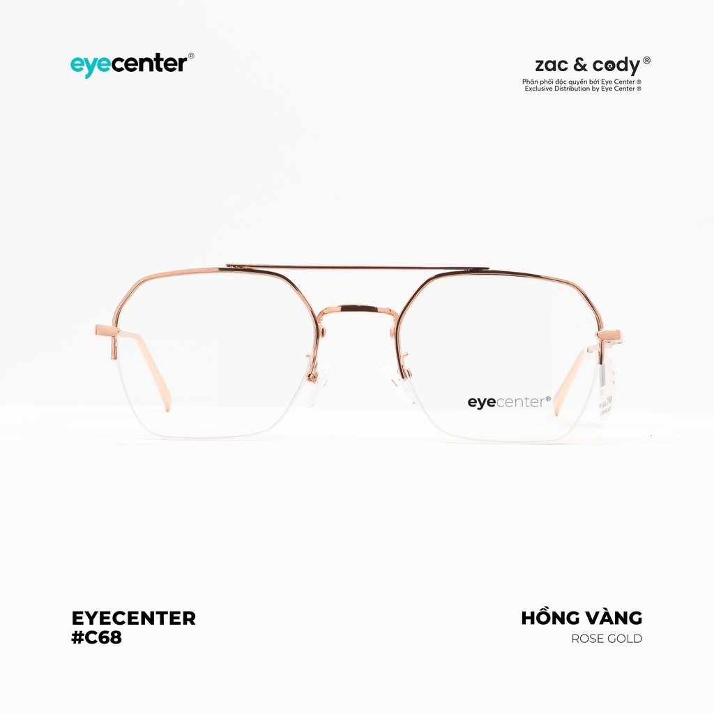 [C68]Gọng kính cận nam nữ chính hãng  EYECENTER  kim loại chống gỉ nhiều màu casual.68 EC 31752 by Eye Center Vietnam