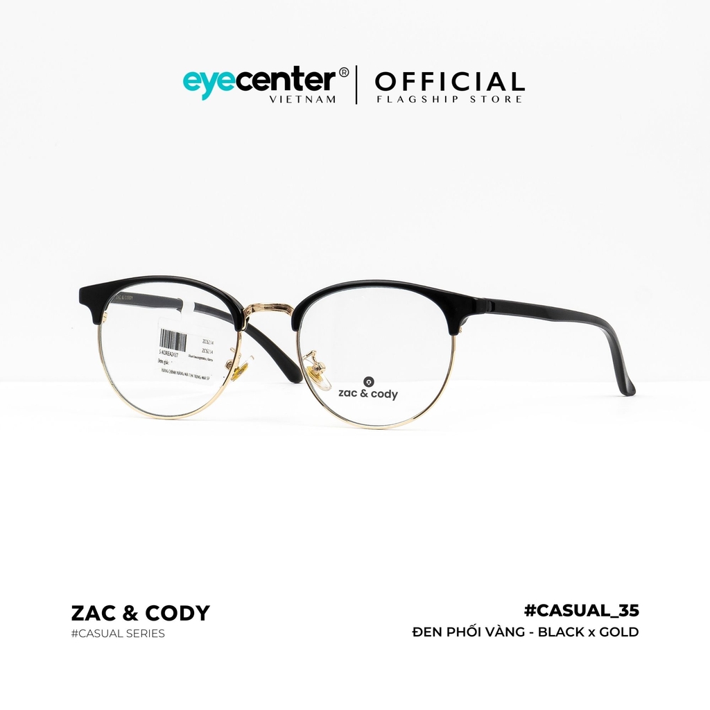 [C35][6321] Gọng kính cận nam nữ chính hãng ZAC & CODY gọng nhựa chống gãy siêu nhẹ casual.35 ZC 6214 by Eye Center Vietnam