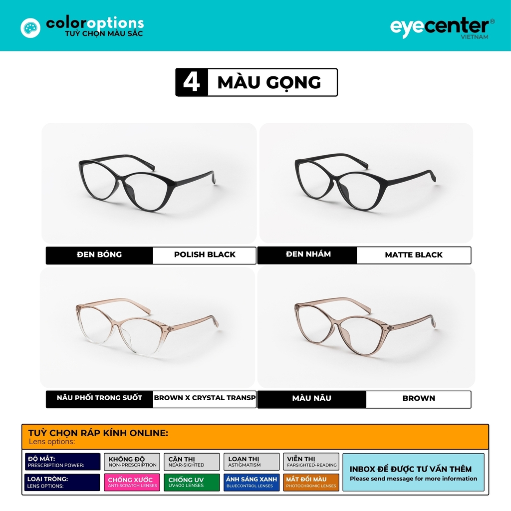 [C111] Gọng kính cận nữ chính hãng STUDIO MUKU nhựa dẻo siêu nhẹ