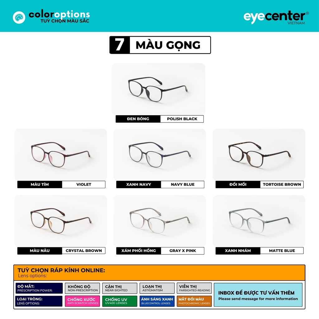 [C105] Gọng kính cận nam nữ chính hãng Zac & Cody nhựa dẻo siêu nhẹ by Eye Center Vietnam