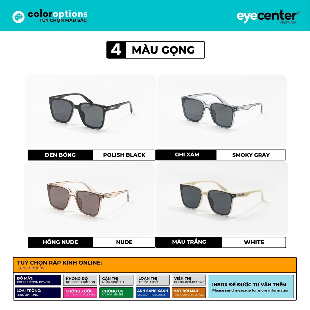 [S103] Kính mát Crystal UV nam nữ  ZAC&CODY nhiều màu by Eye Center Vietnam