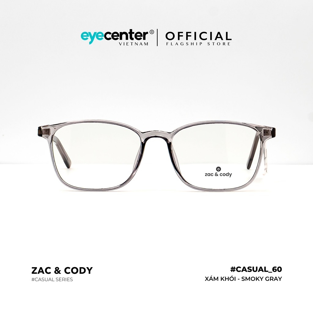 [C60] Gọng kính cận nam nữ chính hãng ZAC & CODY lõi thép chống gãy nhiều màu casual.60 ZC 8245 by Eye Center Vietnam