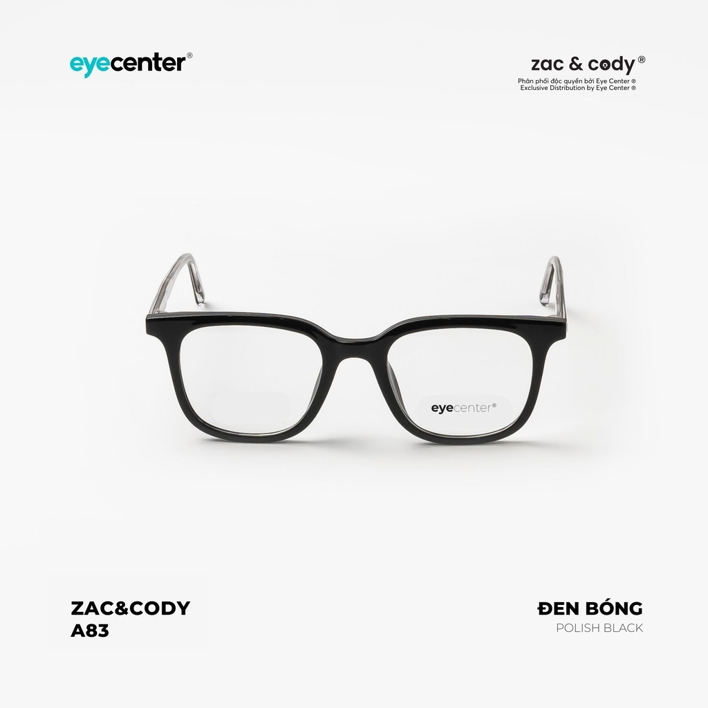 [A83] Gọng kính cận chính hãng ZAC & CODY lõi thép chống gãy 72022 by Eye Center Vietnam