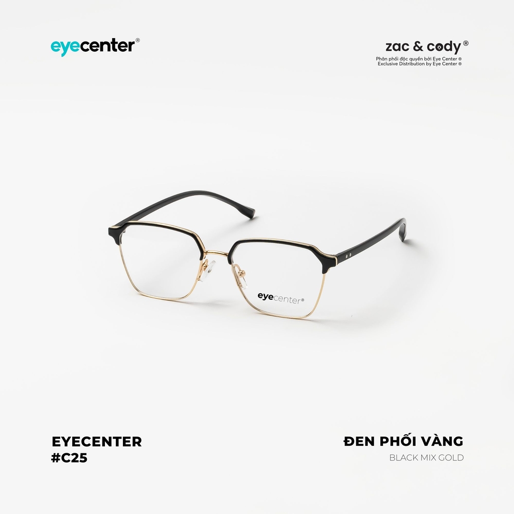 [C25]Gọng kính cận nam nữ chính hãng EYECENTER nhựa phối kim loại EC6328 by Eye Center Vietnam