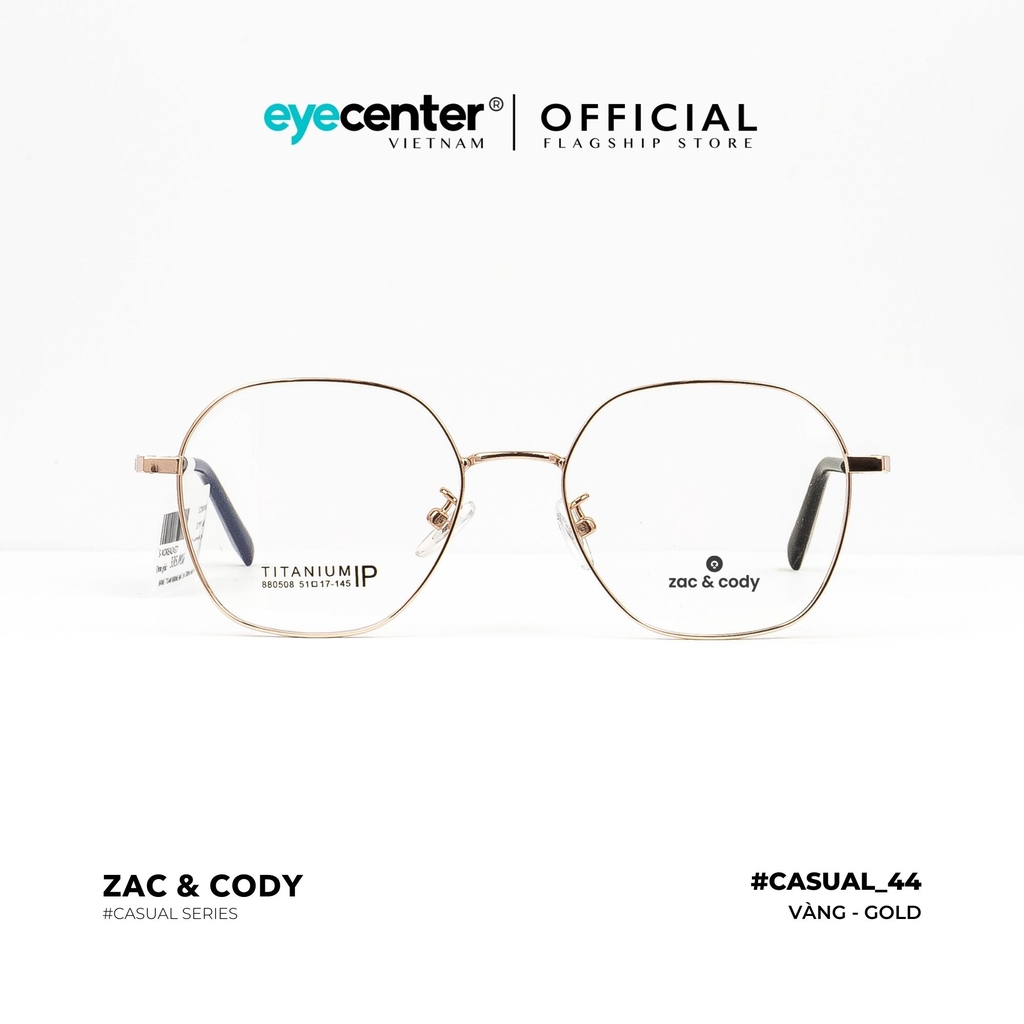 [C44] Gọng kính cận kim loại nam nữ chính hãng ZAC & CODY kim loại chống gỉ casual.44 ZC 880508 by Eye Center Vietnam