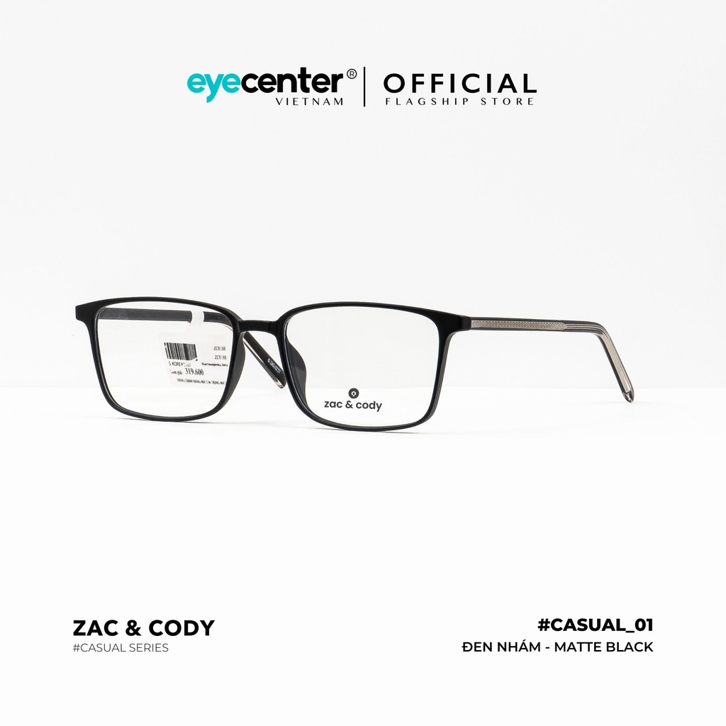 [C01][8188-7008] Gọng kính cận nam nữ chính hãng ZAC & CODY lõi thép chống gãy nhiều màu casual.01 by Eye Center Vietnam