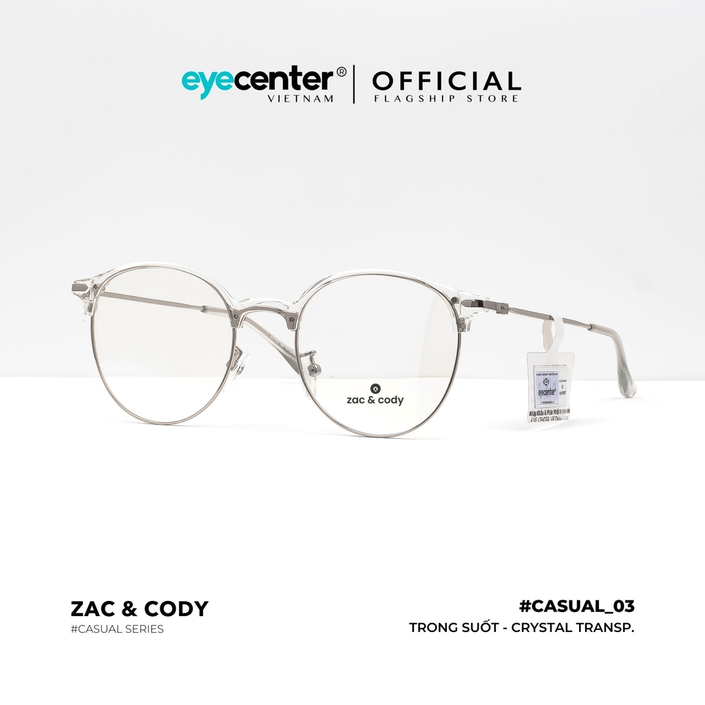 [C03] Gọng kính cận nam nữ chính hãng ZAC & CODY kim loại chống gỉ nhiều màu casual.03 2736 by Eye Center Vietnam