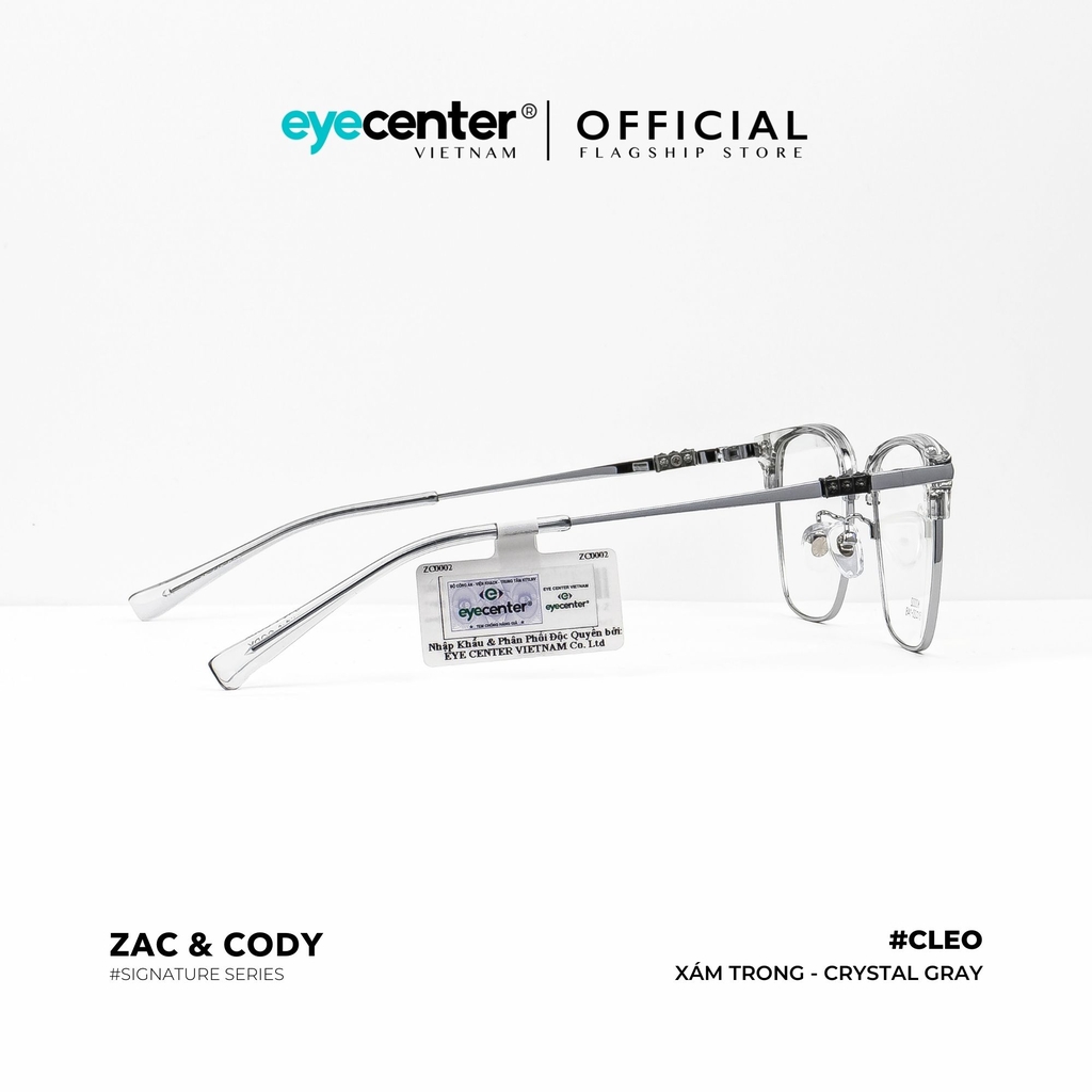 [A11] Gọng kính cận nam nữ CLEO chính hãng ZAC & CODY  kim loại chống gỉ  ZC K0002 A11 by Eye Center Vietnam