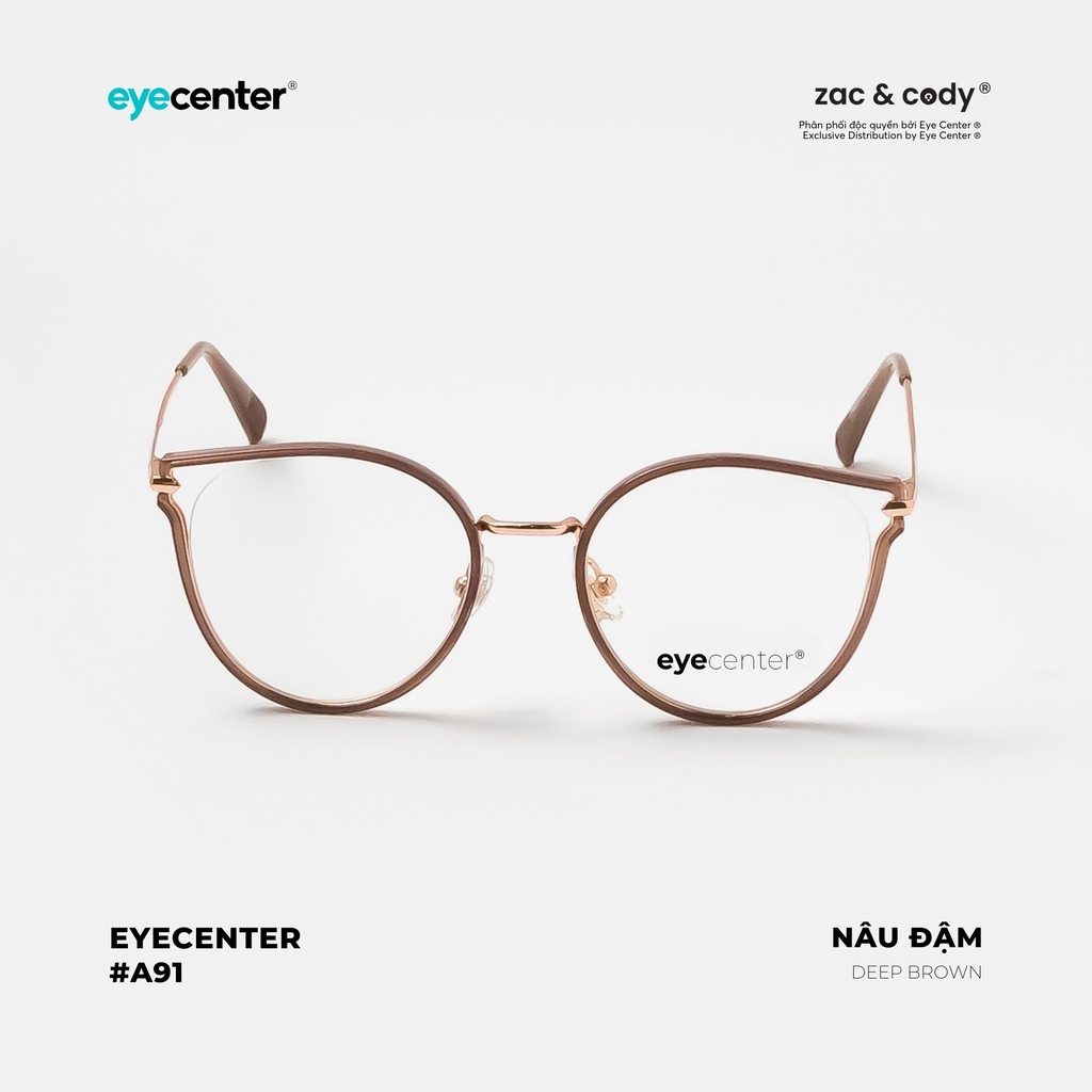 [A91] Gọng kính cận nữ chính hãng ZAC & CODY nhựa phối kim loại 2291 by Eye Center Vietnam