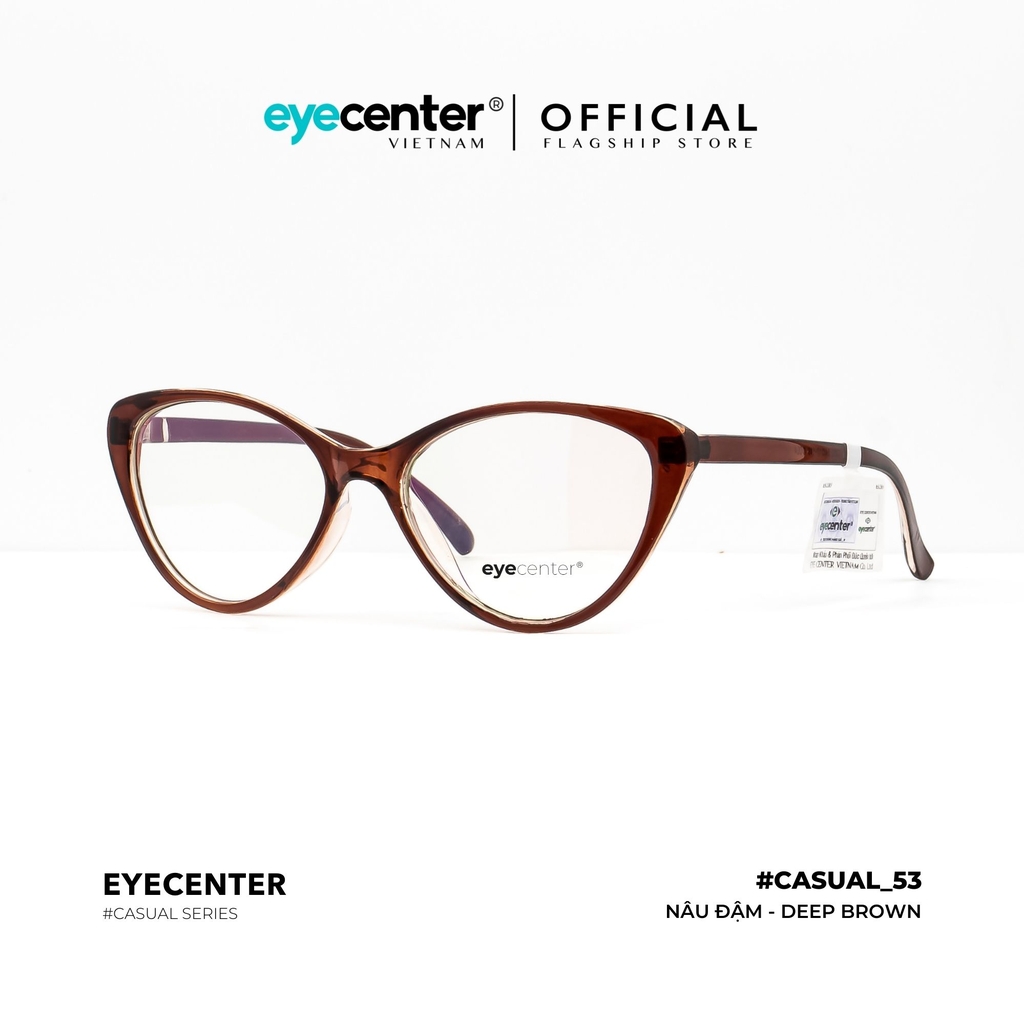 [K01] Gọng kính cận nữ chính hãng EYECENTER dáng mắt mèo nhựa dẻo chống gãy cao cấp K01 EK 2383 by Eye Center Vietnam