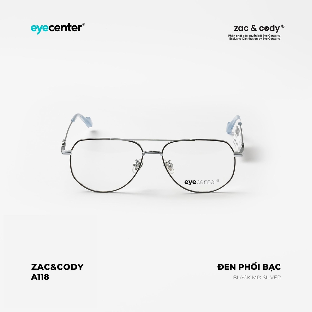 [A118] Gọng kính cận chính hãng ZAC & CODY kim loại chống gỉ 52065 by Eye Center Vietnam