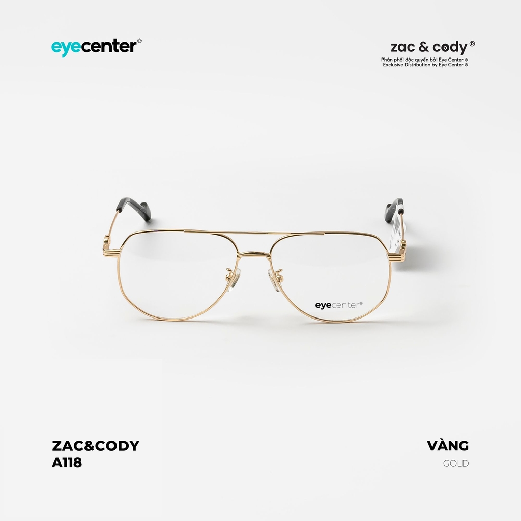 [A118] Gọng kính cận chính hãng ZAC & CODY kim loại chống gỉ 52065 by Eye Center Vietnam