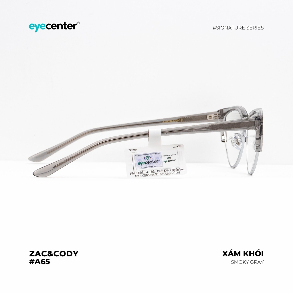 [A65]Gọng kính cận nữ chính hãng ZAC & CODY dáng mắt mèo lõi thép chống gãy cao cấp  ZC 9061 by Eye Center Vietnam