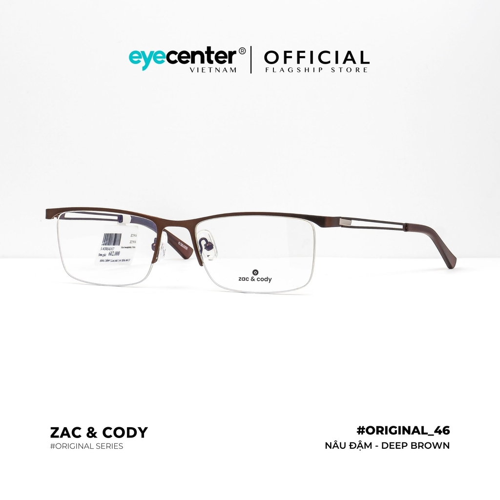 [B46] Gọng kính cận nam nữ chính hãng ZAC & CODY kim loại chống gỉ nhiều màu original.46 ST 5916 by Eye Center Vietnam