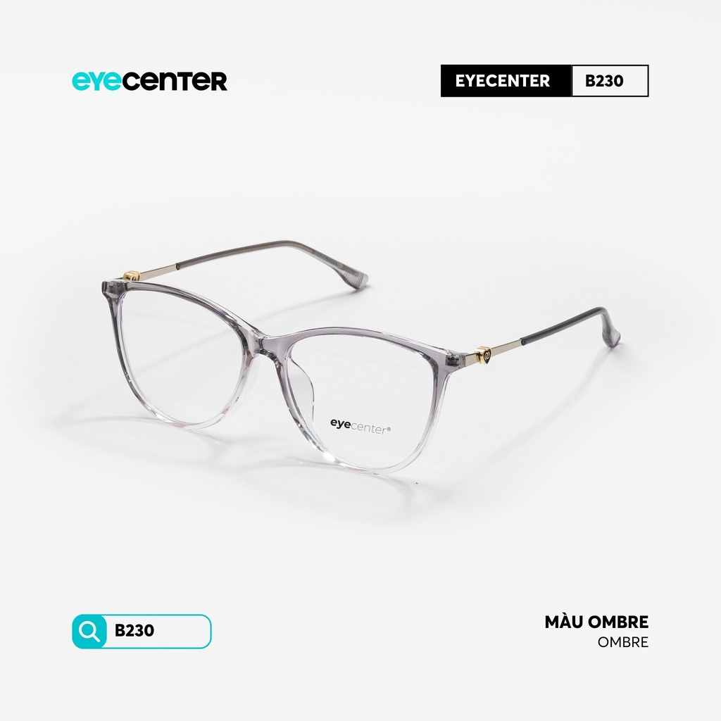 [B230] Gọng kính cận nữ mắt mèo chất  liệu nhựa phối kim loại chống gỉ by Eye Center Vietnam