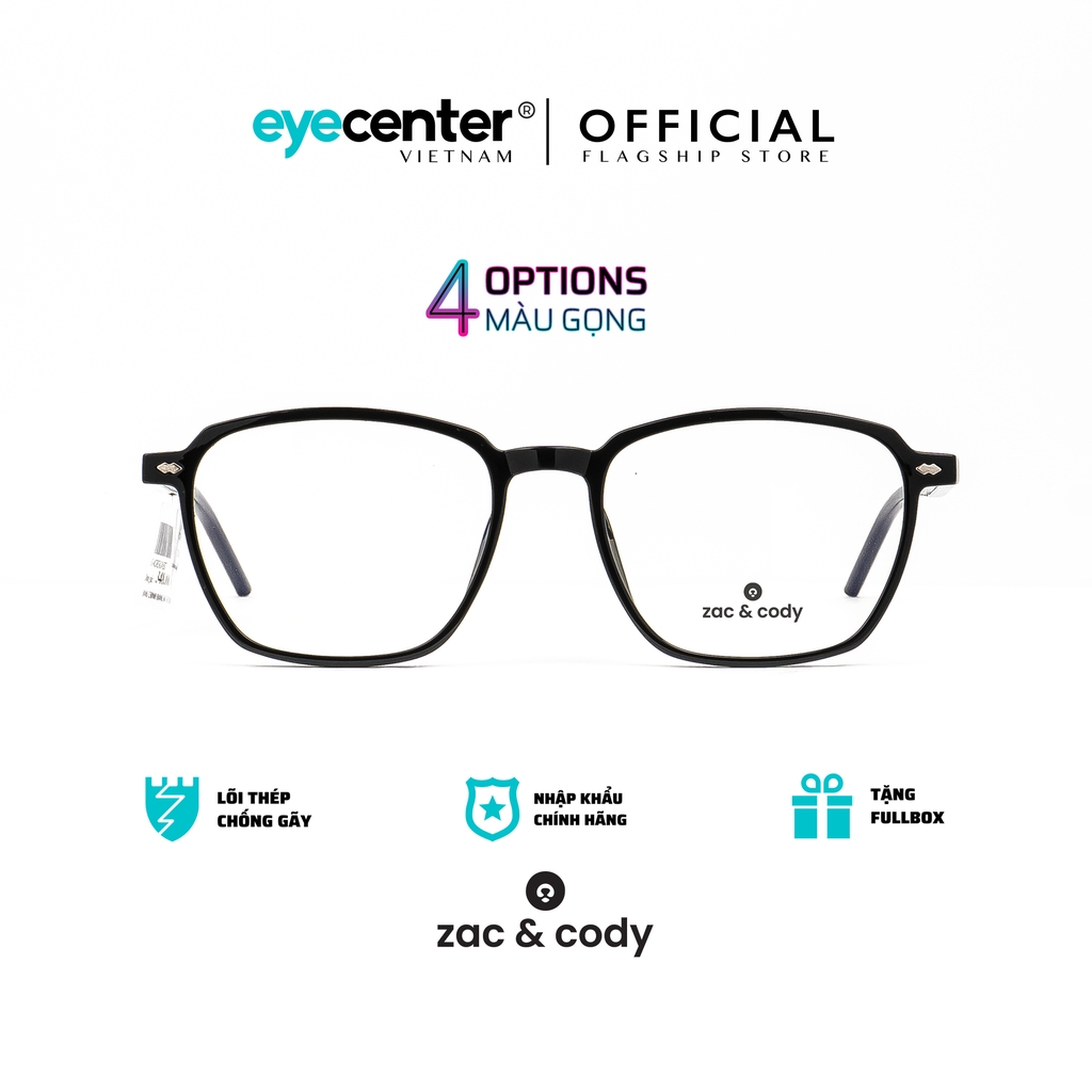 [B35] Gọng kính cận nữ  chính hãng ZAC & CODY lõi thép chống gãy nhiều màu thời trang original.35 ZC T8246 by Eye Center Vietnam