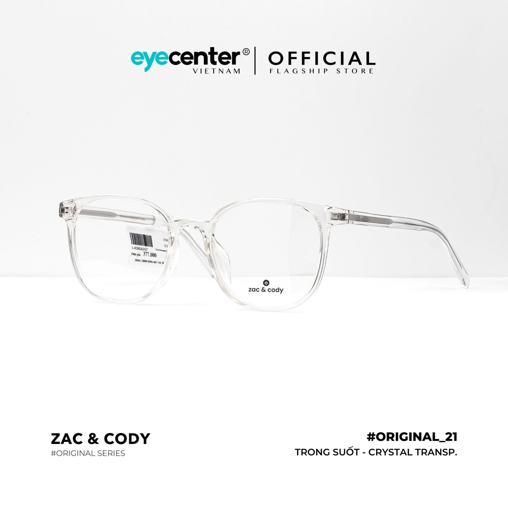 [B21] Gọng kính cận nam nữ chính hãng ZAC & CODY lõi thép chống gãy nhiều màu thời trang original.21 ZC K8050  by Eye Center Vietnam