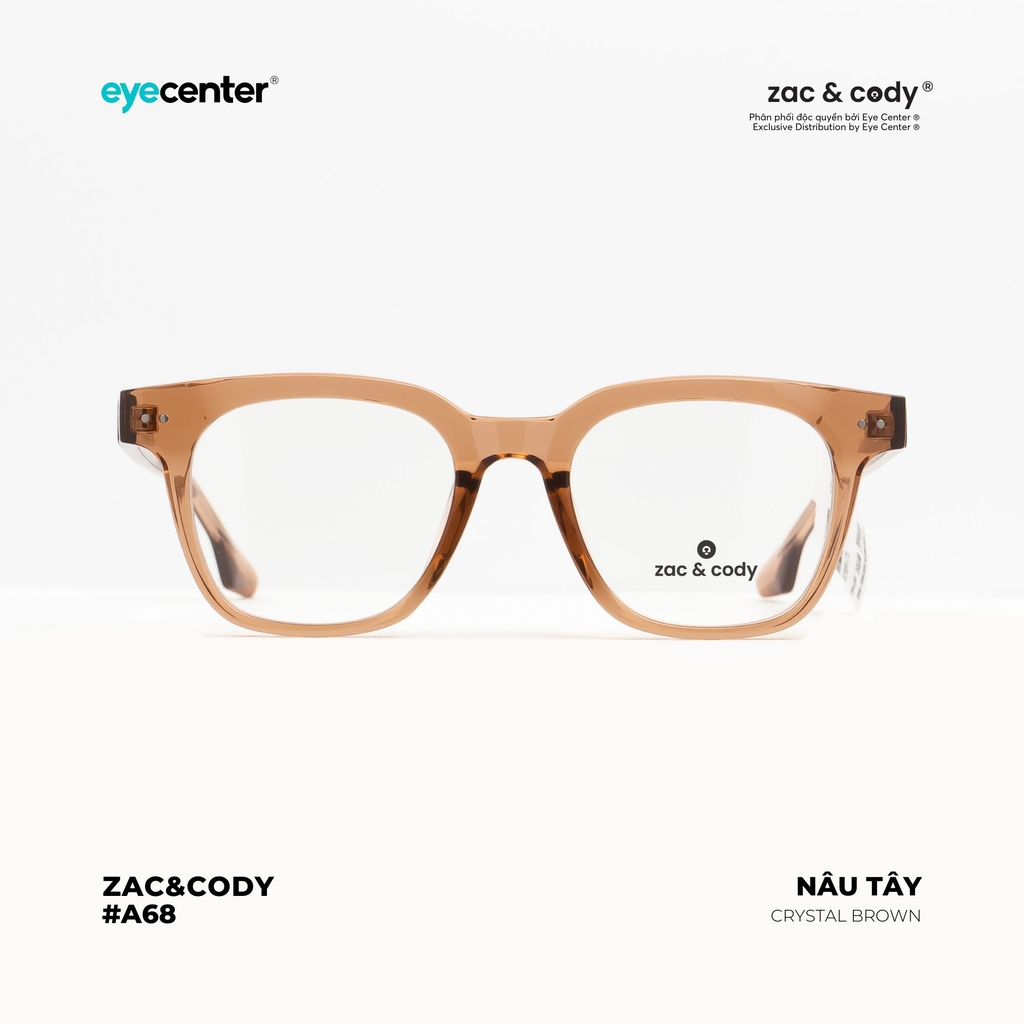 [A68 - GLASSHOLIC - RYAN]Gọng kính cận nam nữ chính hãng ZAC & CODY lõi thép chống gãy cao cấp ZC 9104 - H423 - 8131  by Eye Center Vietnam