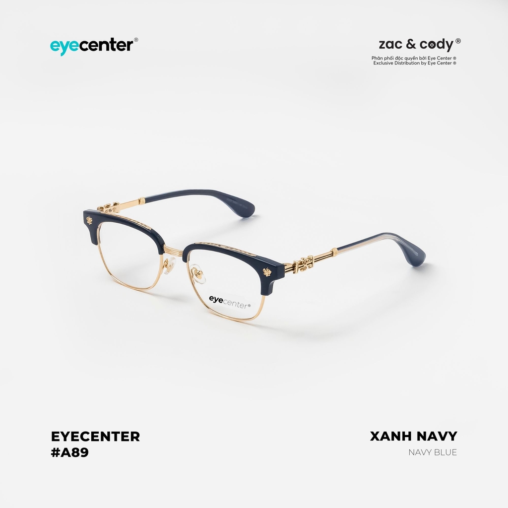 [A89] Gọng kính cận nam nữ chính hãng ZAC & CODY nhựa phối kim loại 2237 by Eye Center Vietnam
