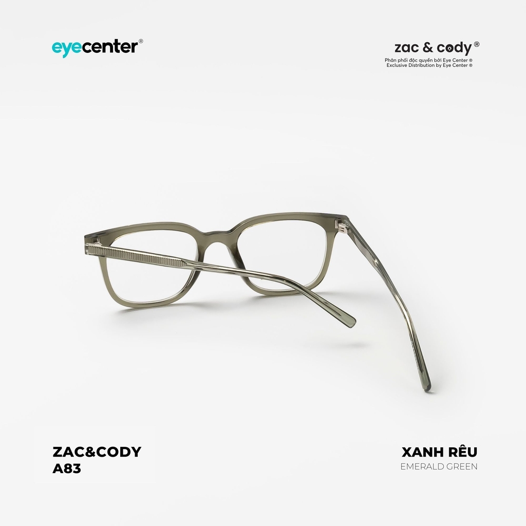 [A83] Gọng kính cận chính hãng ZAC & CODY lõi thép chống gãy 72022 by Eye Center Vietnam