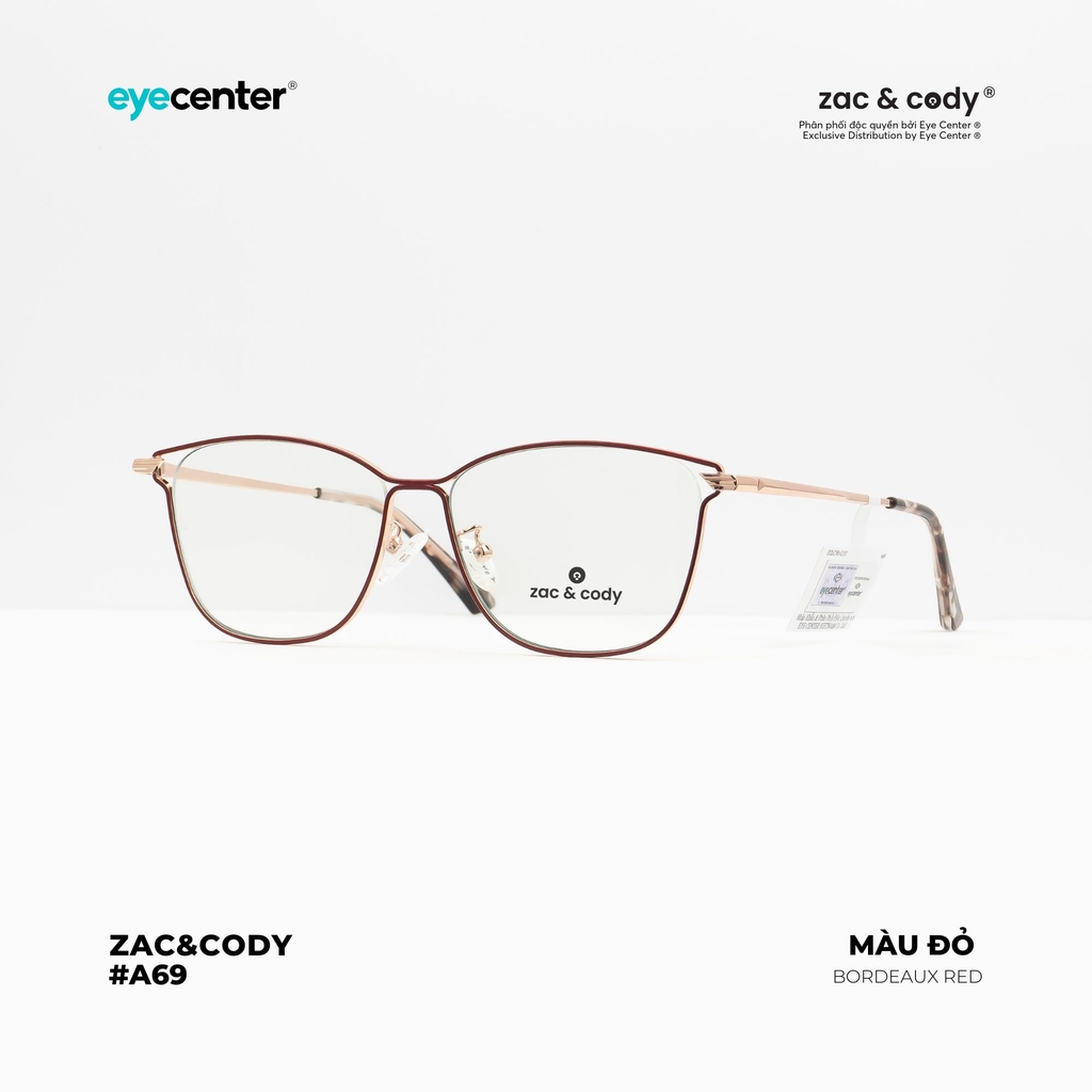 [A69]Gọng kính cận nữ chính hãng ZAC & CODY kim loại chống gỉ signature cao cấp ZC LC705 by Eye Center Vietnam