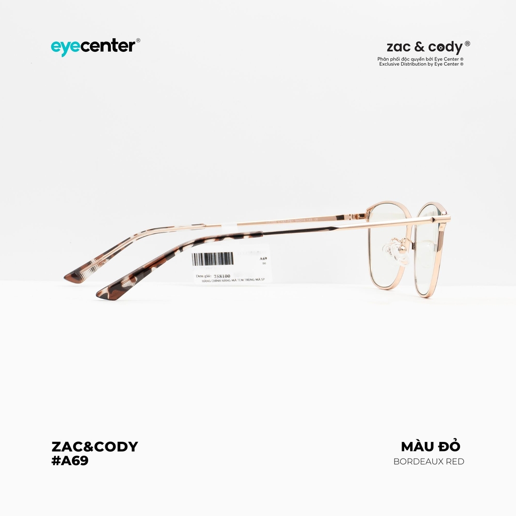 [A69]Gọng kính cận nữ chính hãng ZAC & CODY kim loại chống gỉ signature cao cấp ZC LC705 by Eye Center Vietnam