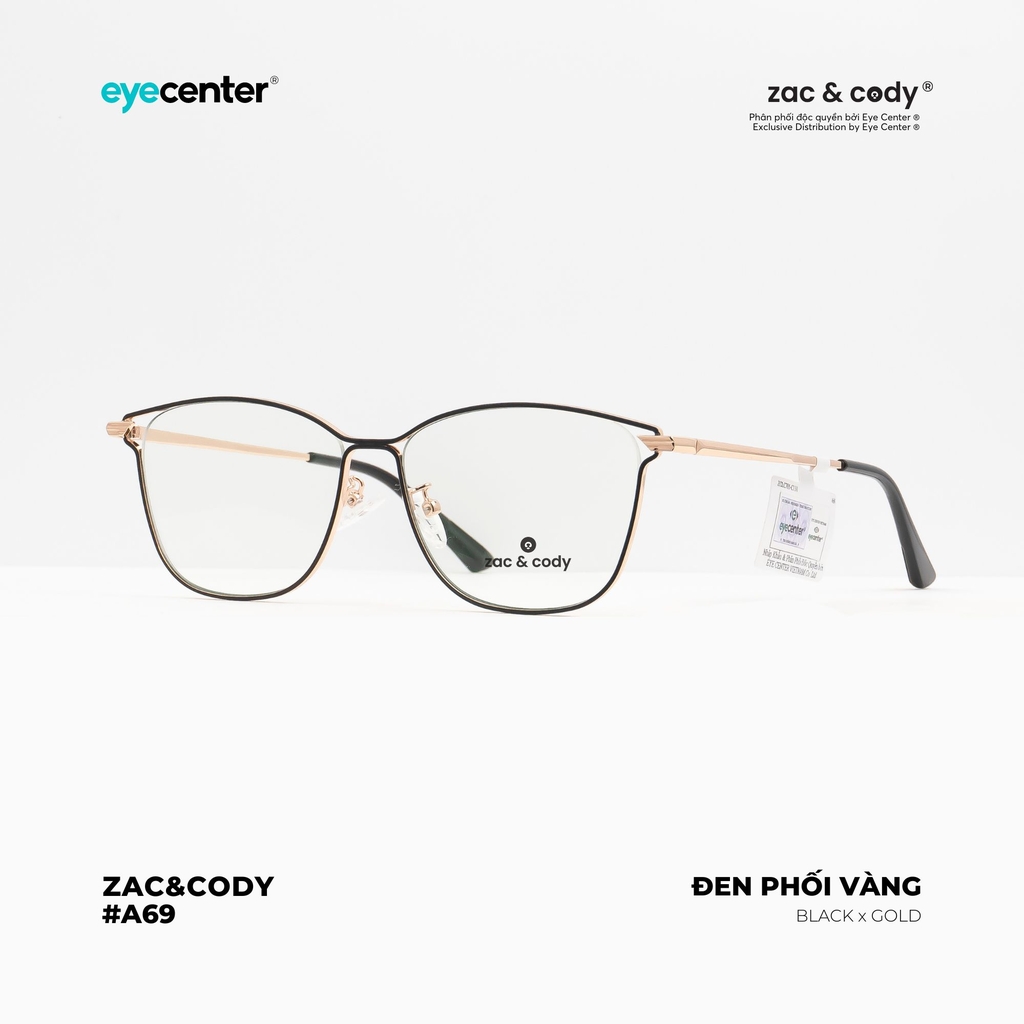 [A69]Gọng kính cận nữ chính hãng ZAC & CODY kim loại chống gỉ signature cao cấp ZC LC705 by Eye Center Vietnam