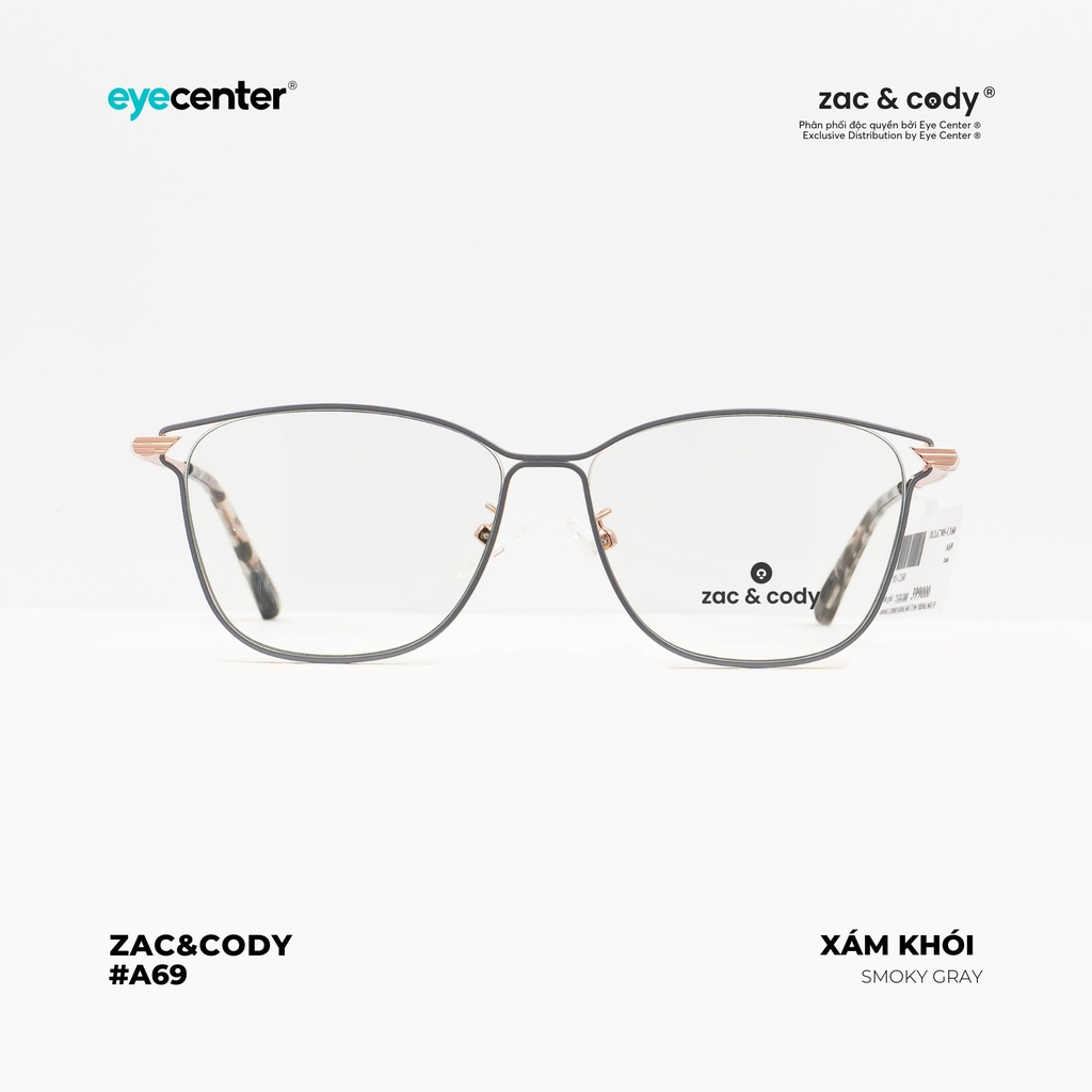 [A69]Gọng kính cận nữ chính hãng ZAC & CODY kim loại chống gỉ signature cao cấp ZC LC705 by Eye Center Vietnam