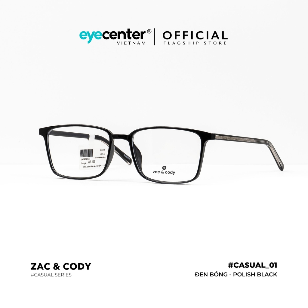 [C01][8188-7008] Gọng kính cận nam nữ chính hãng ZAC & CODY lõi thép chống gãy nhiều màu casual.01 by Eye Center Vietnam