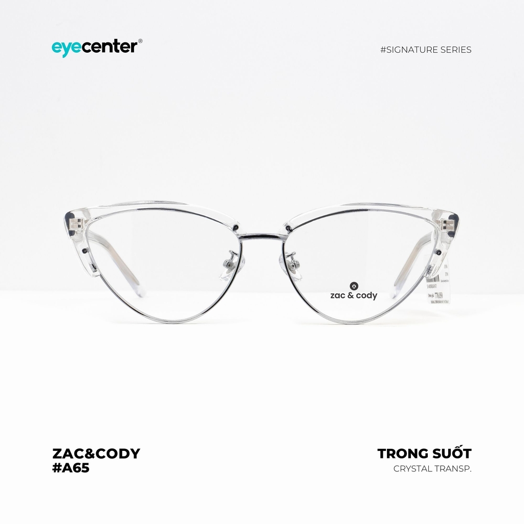 [A65]Gọng kính cận nữ chính hãng ZAC & CODY dáng mắt mèo lõi thép chống gãy cao cấp  ZC 9061 by Eye Center Vietnam