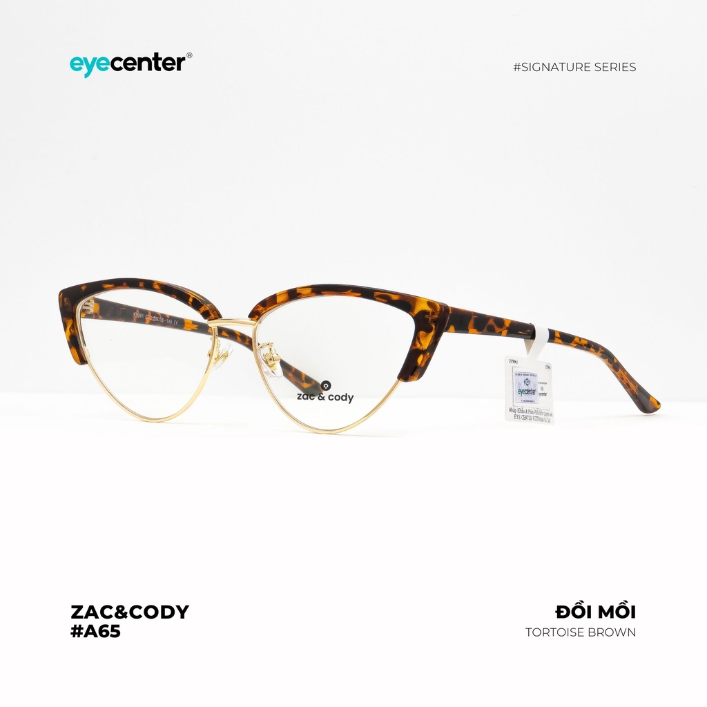 [A65]Gọng kính cận nữ chính hãng ZAC & CODY dáng mắt mèo lõi thép chống gãy cao cấp  ZC 9061 by Eye Center Vietnam