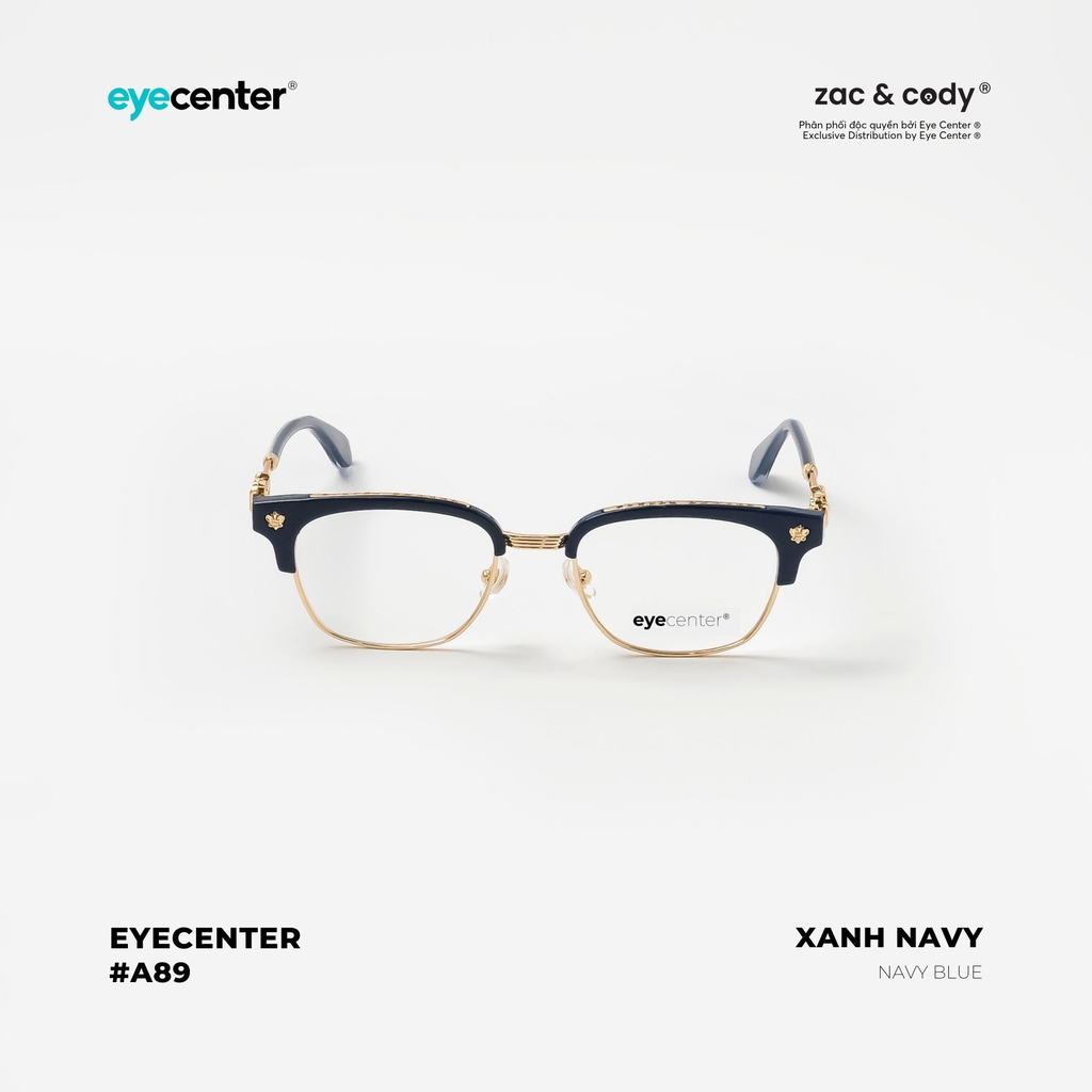 [A89] Gọng kính cận nam nữ chính hãng ZAC & CODY nhựa phối kim loại 2237 by Eye Center Vietnam
