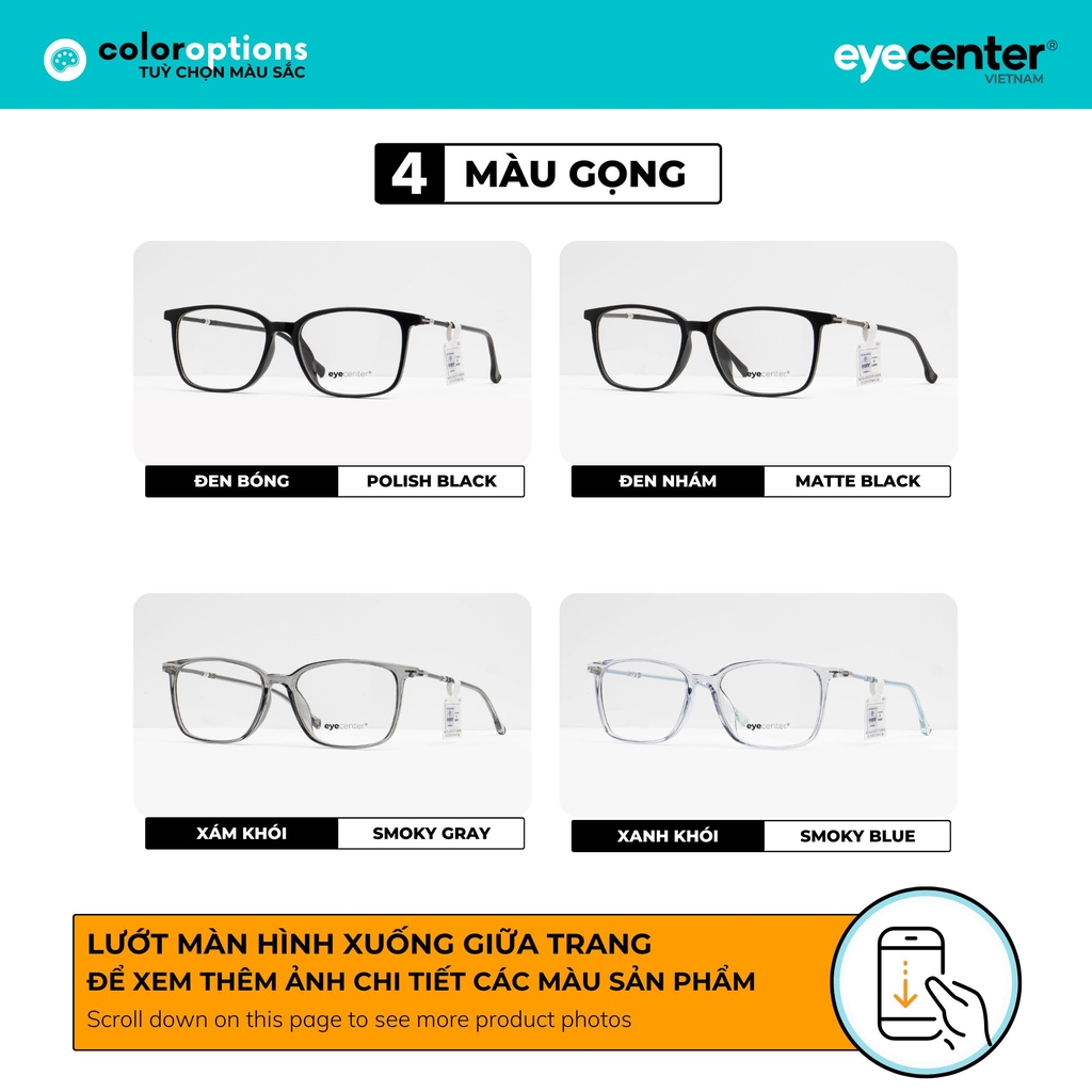 [C07] Gọng kính cận nam nữ chính hãng EYECENTER lõi thép chống gãy EC 8161 by Eye Center Vietnam