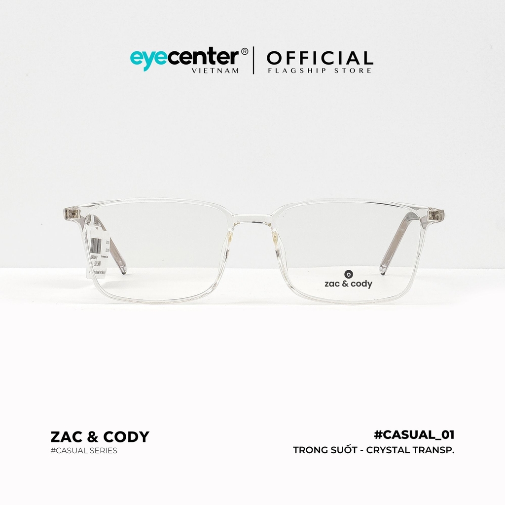 [C01][8188-7008] Gọng kính cận nam nữ chính hãng ZAC & CODY lõi thép chống gãy nhiều màu casual.01 by Eye Center Vietnam