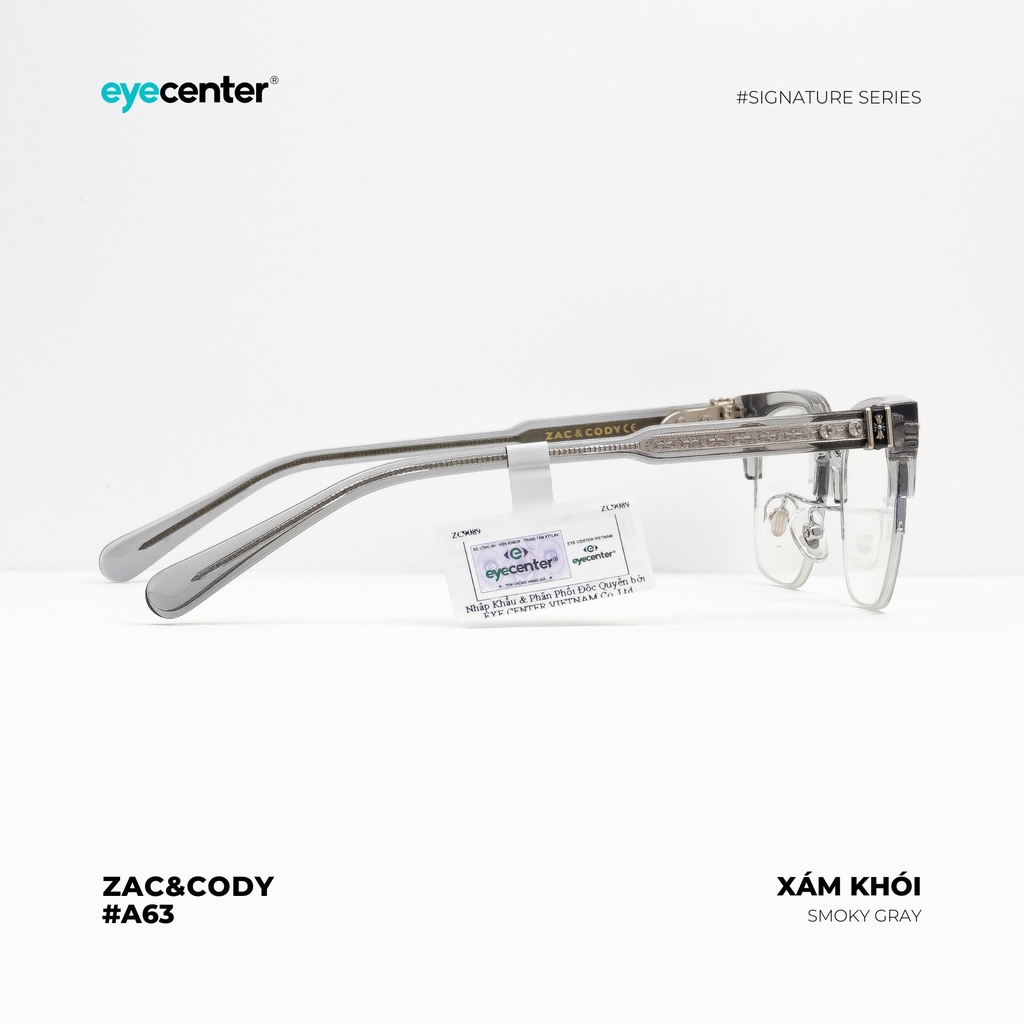 [A63] Gọng kính cận nam nữ chính hãng ZAC&CODY  lõi thép chống gãy cao cấp ZC K9089  by Eye Center Vietnam