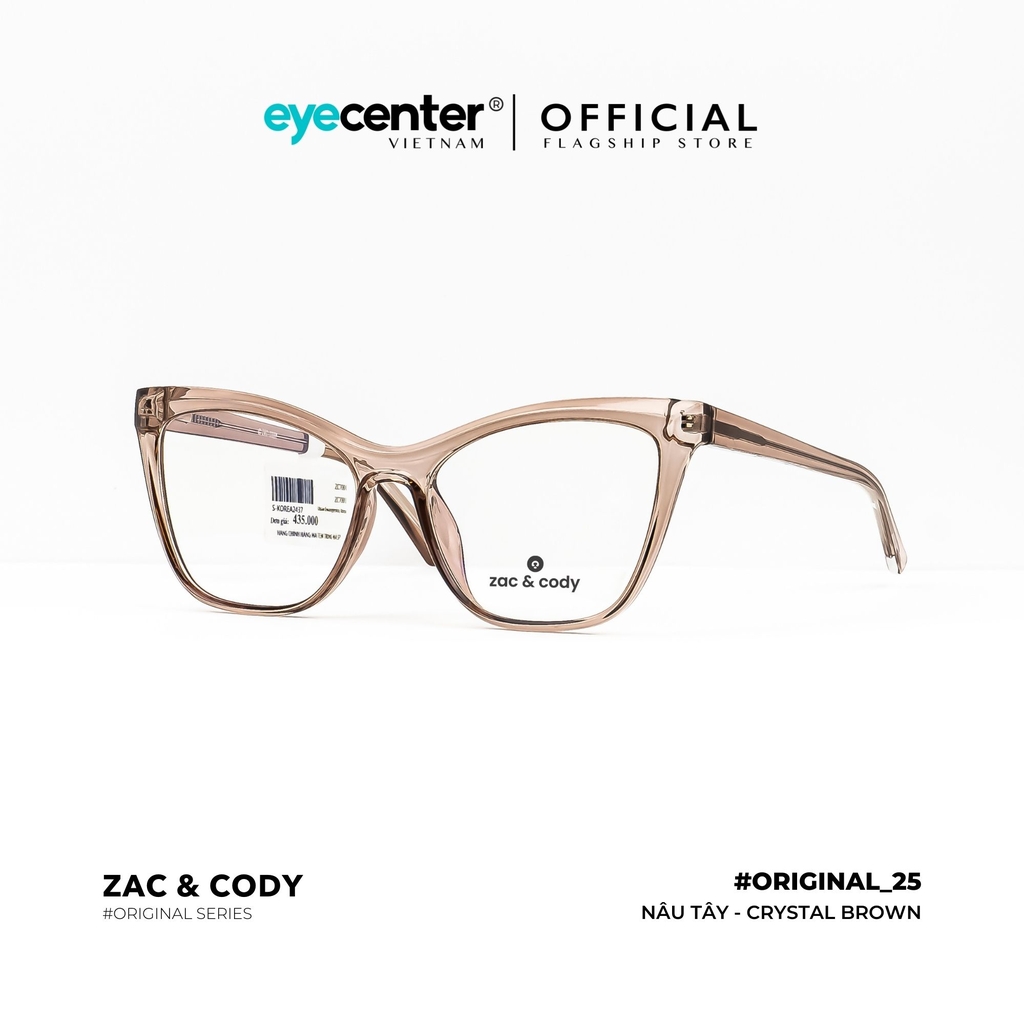 [B25] Gọng kính cận nữ chính hãng ZAC & CODY dáng mắt mèo lõi thép chống gãy cao cấp original.25 ZC 7001 by Eye Center Vietnam