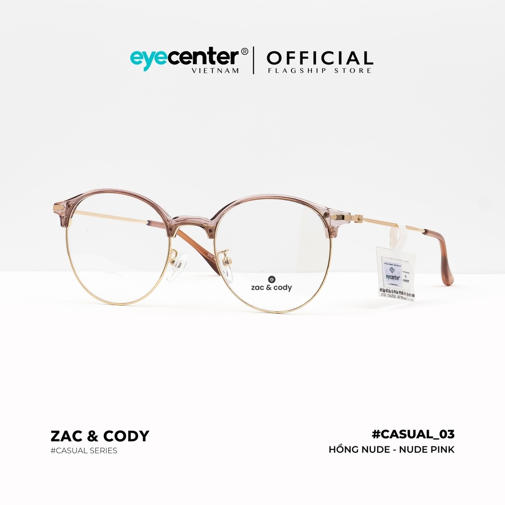 [C03] Gọng kính cận nam nữ chính hãng ZAC & CODY kim loại chống gỉ nhiều màu casual.03 2736 by Eye Center Vietnam