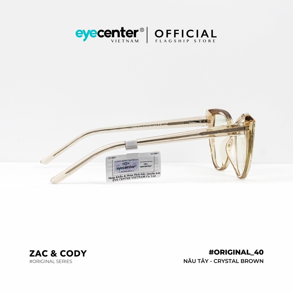 [B40]Gọng kính cận nữ chính hãng ZAC & CODY dáng mắt mèo lõi thép chống gãy cao cấp original.40 ZC 2003 by Eye Center Vietnam