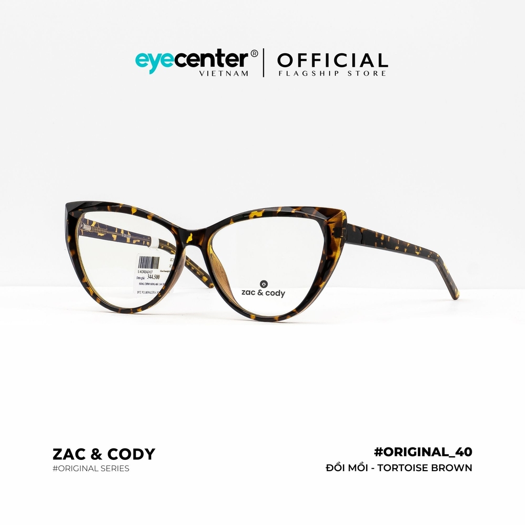 [B40]Gọng kính cận nữ chính hãng ZAC & CODY dáng mắt mèo lõi thép chống gãy cao cấp original.40 ZC 2003 by Eye Center Vietnam