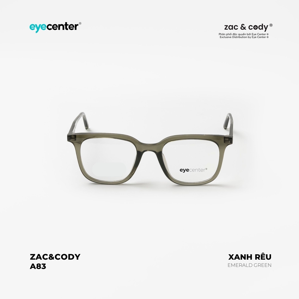[A83] Gọng kính cận chính hãng ZAC & CODY lõi thép chống gãy 72022 by Eye Center Vietnam