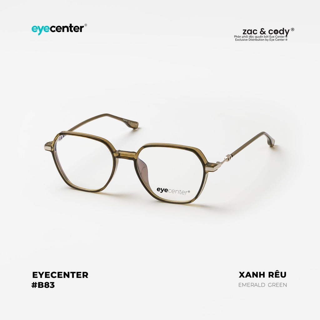 [B83] Gọng kính cận nam nữ chính hãng ZAC & CODY nhựa phối kim loại EC 30182 by Eye Center Vietnam
