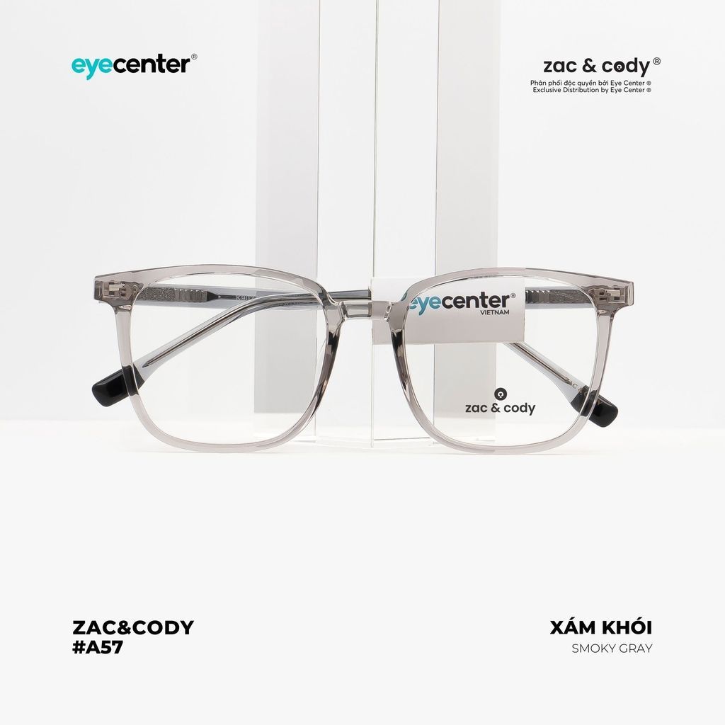 [A57] Gọng kính cận nam nữ chính hãng ZAC & CODY lõi thép chống gãy ZC K 9034 A57 by Eye Center Vietnam