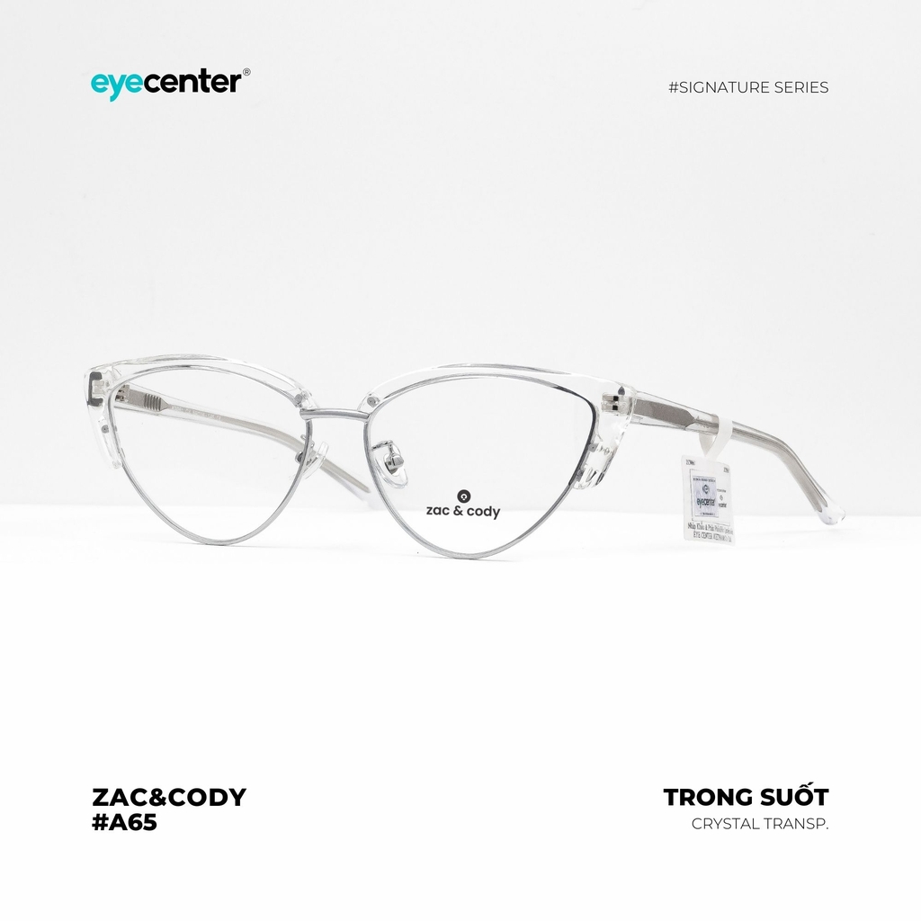 [A65]Gọng kính cận nữ chính hãng ZAC & CODY dáng mắt mèo lõi thép chống gãy cao cấp  ZC 9061 by Eye Center Vietnam