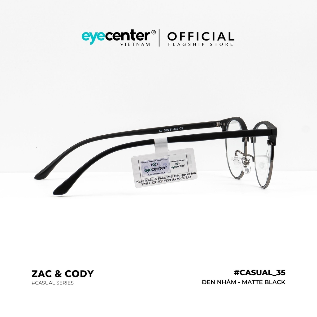 [C35][6321] Gọng kính cận nam nữ chính hãng ZAC & CODY gọng nhựa chống gãy siêu nhẹ casual.35 ZC 6214 by Eye Center Vietnam