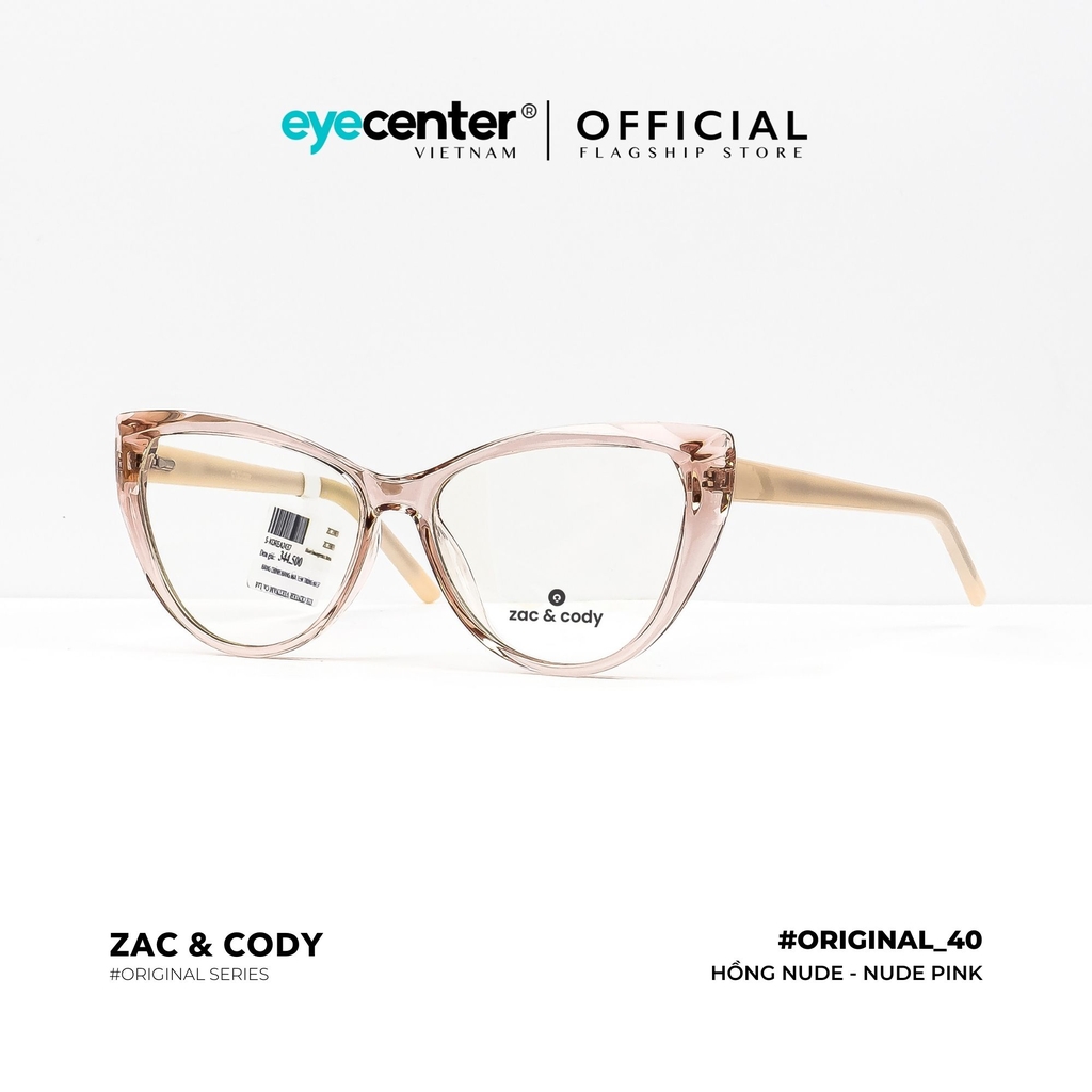 [B40]Gọng kính cận nữ chính hãng ZAC & CODY dáng mắt mèo lõi thép chống gãy cao cấp original.40 ZC 2003 by Eye Center Vietnam