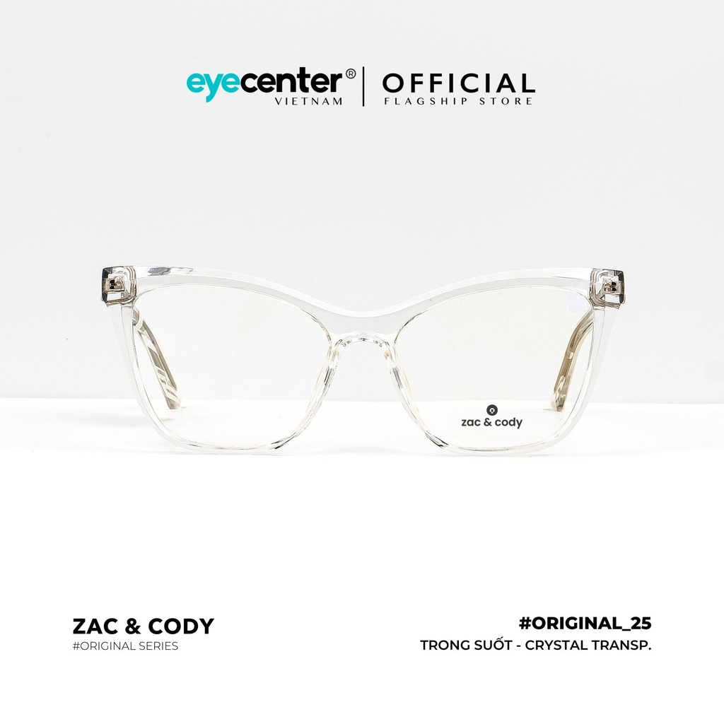 [B25] Gọng kính cận nữ chính hãng ZAC & CODY dáng mắt mèo lõi thép chống gãy cao cấp original.25 ZC 7001 by Eye Center Vietnam