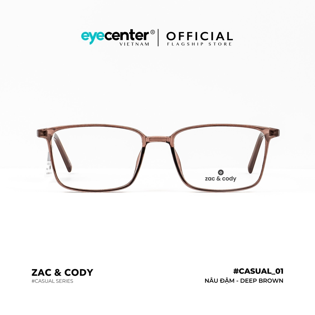 [C01]Gọng kính cận nam nữ chính hãng ZAC & CODY lõi thép chống gãy nhiều màu casual.01 by Eye Center Vietnam
