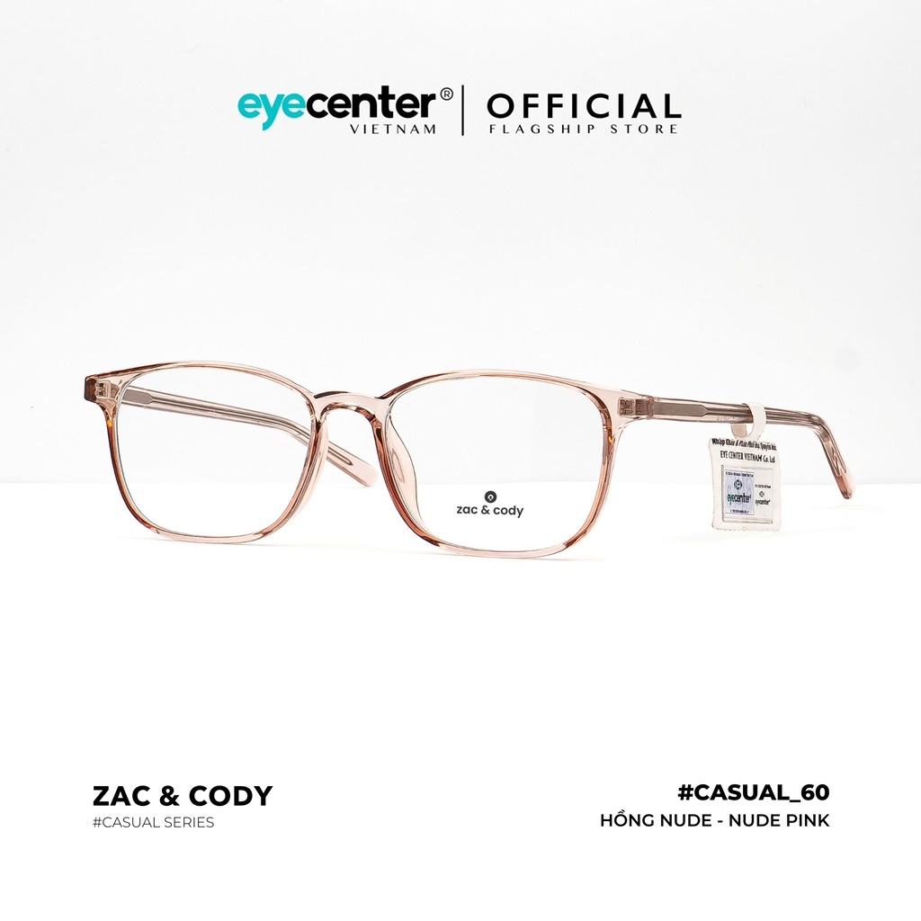 [C60] Gọng kính cận nam nữ chính hãng ZAC & CODY lõi thép chống gãy nhiều màu casual.60 ZC 8245 by Eye Center Vietnam