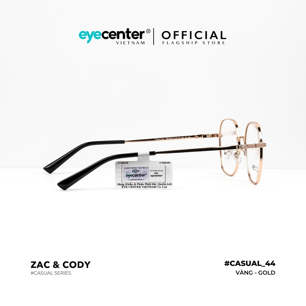 [C44] Gọng kính cận kim loại nam nữ chính hãng ZAC & CODY kim loại chống gỉ casual.44 ZC 880508 by Eye Center Vietnam