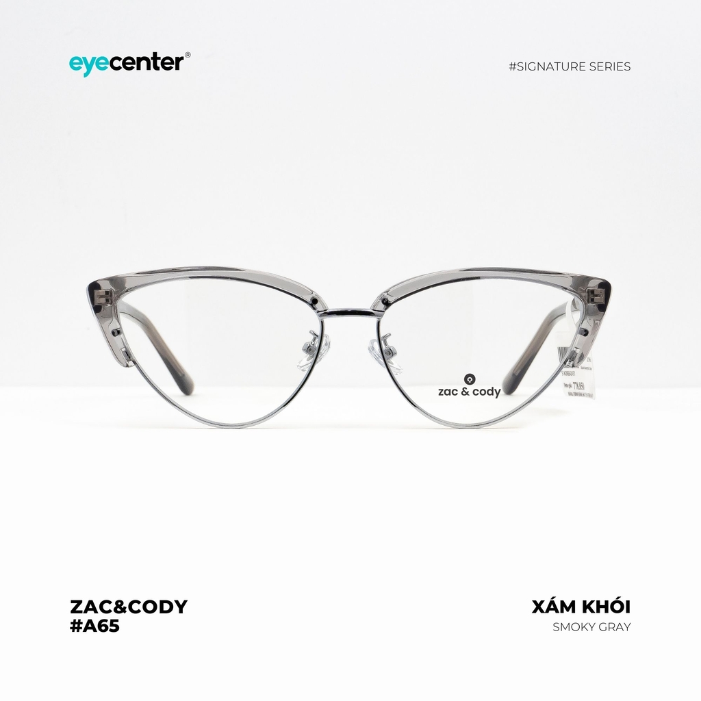 [A65]Gọng kính cận nữ chính hãng ZAC & CODY dáng mắt mèo lõi thép chống gãy cao cấp  ZC 9061 by Eye Center Vietnam